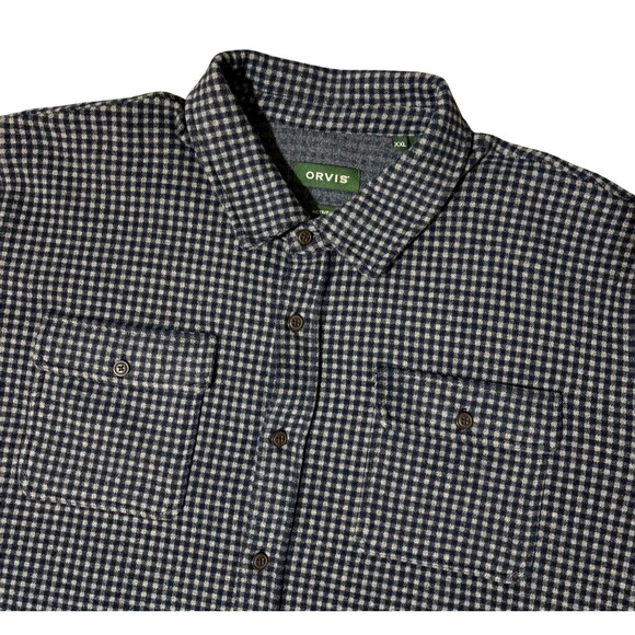 Orvis Other - Orvis Shirt Mens 2XL Blue Gray Flannel Button Up Long Sleeve Active Fit Pockets